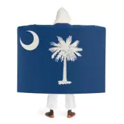 South Carolina Sherpa Fleece Blanket With Hood Featuring the South Carolina Flag