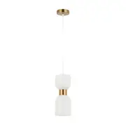 Clarissa Brass Opal Glass Hourglass Pendant Light