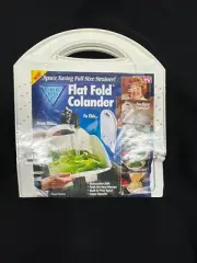 Flat Fold Colander Collapsible Space Saving Washing Strainer Produce Large NEW