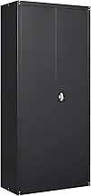 GREATMEET Metal Cabinet with Locking Doors,70.8" Metal Storage Cabinet,Office Cabinets with Doors and Shelves,Black Steel Locker Storage Cabinet, Disassemble, Black(70.8" H)