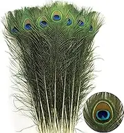 24pcs Peacock Feathers Long Natural in Bulk 32-35 inch 80-90 cm for Vase Craft Vase Wedding Home Party Christmas Day Decoration Peacock Feathers