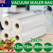 28cm 15/30/60M 90μm Embossed Food Vacuum Sealer Bags Rolls Saver Storage Seal UK