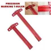 New Woodworking Ruler Precision Marking T-Ruler Scriber Square Hole Gauge Alloy