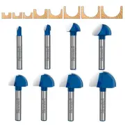 Cove Box Router Bit Set ,8Pcs 1/4 Inch Shank Round Nose Router Bit-1/4 5/16" ...