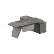 Modern Furniture MADDOK Executive Desk with Left Return 200cm - Chocolate&Grey