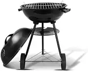 Grillz Charcoal Portable Camping Grill Steel Oven Barbeque Smoker, Black