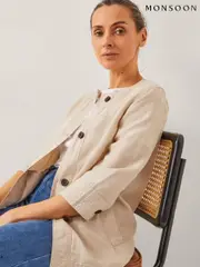 Monsoon Natural Dana Button Through Jacket (W37596) | $159