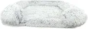 Dog Bed Bliss Calming Ortho Cocoon, Grey - Machine Washable, Dog Bed, Soft & Durable Long Thread Fur
