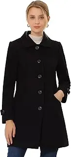 [Allegra K] Women's Peter Pan Collar Raglan Sleeves A-line Winter Coat