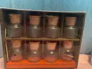 Libbey 1960s Vintage Spice Set of 8 Lagardo Glass Jars cork tops NIB 70078