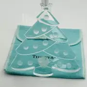 Tiffany Crystal Large Christmas Tree Holiday Ornament with White Ribbon
