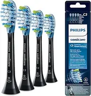 [Philips] Sonicare C3 Premium Plaque Defence Replacement Toothbrush Heads Set, Black (4 Pieces)