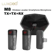 Luxceo M8 Wireless Lavalier Smartphone Microphone Lapel Mic with Charging Case