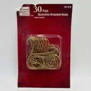 Home Accents Holiday Christmas 30-Pack Decorative Ornament Hooks Gold Indoor