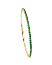 Sabrina Designs 14K 1.71 ct. tw. Emerald Flexible Bangle Bracelet