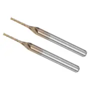 2pcs 3.175mm Shank 1mm Diameter Ti-Coated Carbide Corn End Mill CNC Router Bit