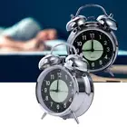Retro Metal Twin Bell Alarm Clock With Nightlight Round Pointers Clock Home