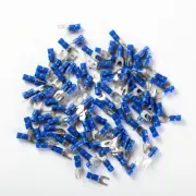 100pcs BLUE FORK SPADE TERMINAL 16-14GA #8 VINYL INSULATED CRIMP WIRE CONNECTOR