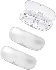 [Winture] 3 PCS Hard Shell Portable Glasses Cases, Frosted Translucent Protective Case for Glasses, Eyeglass Holder Box