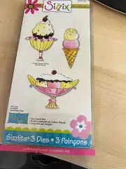 HTF Sizzix Sizzlits ICE CREAM SET 655861 SUNDAE Ice Cream Cone NIP