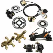 Go Kart 4 Stud Front Wheel Hub Stub Axle + Brake Caliper Disc Rotor ATV Buggy