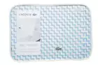 Lacoste 100% Cotton Percale Twin Sheet Set Chevron Allure Blue