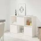 vidaXL Sideboard White 110.5x35x80 cm Solid Wood Pine