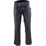 Milwaukee Leather1115 Chaps Men's Black Naked Soft Leather Fully Lined - Front