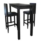 vidaXL Bar Table with 2 Bar Chairs Black 2BB