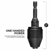 Drill Chuck Hex Bit Black Conversion Driver For Power Tools Keyless Quick Change