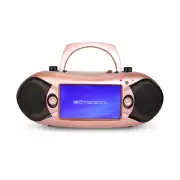 7" Bluetooth® DVD Boombox and TV with AM/FM Radio & Stereo Speakers - Rose Gold