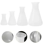 4 Pcs Flask Set Science Conical Flasks Scale for Laboratory Child
