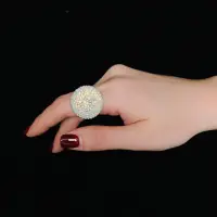 在飛比找momo購物網優惠-【byFanny】圓鑽戒指-雪蛋白(奧地利施華洛世奇水晶)