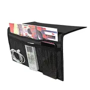 Bedside Caddy Bedside Pockets Organizer Remote Holder for Bedside D. Black