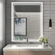 Unho 70/80/90cm Xxl Bathroom Mirror Led Dimmable Makeup Vanity Mirror Ip65 Waterproof 50x70cm