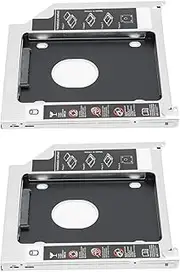 XUMIUZIY Optical Drive Caddy Adapter, 2Pcs 9.5 MM DVD Adapter Case with 3.0 Technology 6Gbps Dual Boot Driver Optical Drive Bay with 3-Way Protection Switch