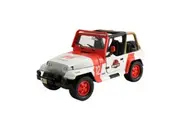 Jada 1:24 Scale Jurassic World 1992 Jeep Wrangler Red White Diecast Model Toy
