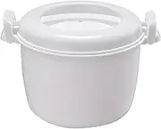 Microwave Cookware with Lids, Large White, Mini Rice Cooker 3 Cup, Ventilated Locking Lid, Versatile Steamer, Ideal for Quick Family Meals