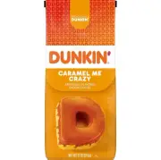 New Official Dunkin Donuts Caramel Me Crazy Flavored Ground Coffee Bag 11oz