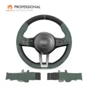 MEWANT Handsew Alcantara Steering Wheel Cover for Alfa Romeo Giulia Quadrifoglio