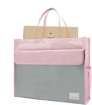 [Generic] File Storage Bag | A3 File Pouch Storage Tote Bag with Handle | Waterproof Portable Oxford Briefcase with Zipper for Documents, Maps, News, Magazines