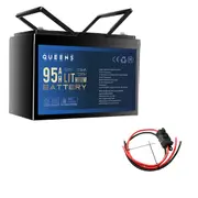 QUEENS 12V 1216Wh 100A Lithium Battery + Controller to Battery M8 Cable (1m, 60A)