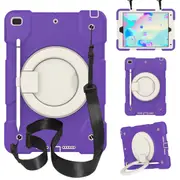 MCC Kids Shockproof Strap iPad 10.2 2021 9th Gen Apple Case Cover Ring [Purple]
