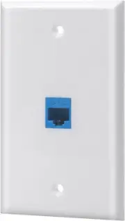 Ethernet Wall Plate, 1 Port Cat6 Keystone Female to Female - White
