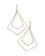 Bloomingdale's Fine Collection Double Wire Geometric Drop Earrings in 14K Yellow Gold