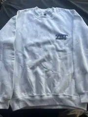 Zeta Beta Tau White Crewneck w/Embroidered Letters sz Large