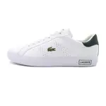 LACOSTE POWERCOURT 法國鱷魚 白綠 皮革 休閒鞋 男款 B4745【新竹皇家47SMA0110】