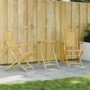 3 Piece Bistro Set Bamboo Patio Bar Sets