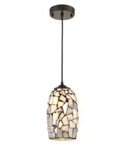 Mosaic Dark Stone Blown Glass Pendant