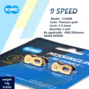 2 Pairs KMC Bicycle Chain Missing Link 9Speed CL566R Gold